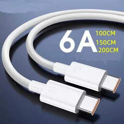 For Huawei 6A USB Type C PD Charger Cable 100W 88W 65W USB C Laptop Cord For Matebook D15/D14/14/13/E/X/X Pro/MagicBook 14 15