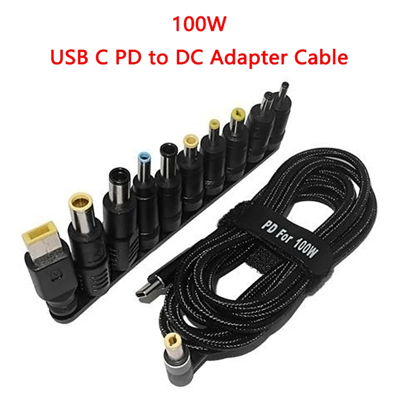 

100W Type C Dc Power Adapter Jack Connector USB Type C to Universal Fast Charging Cable Cord for Laptop