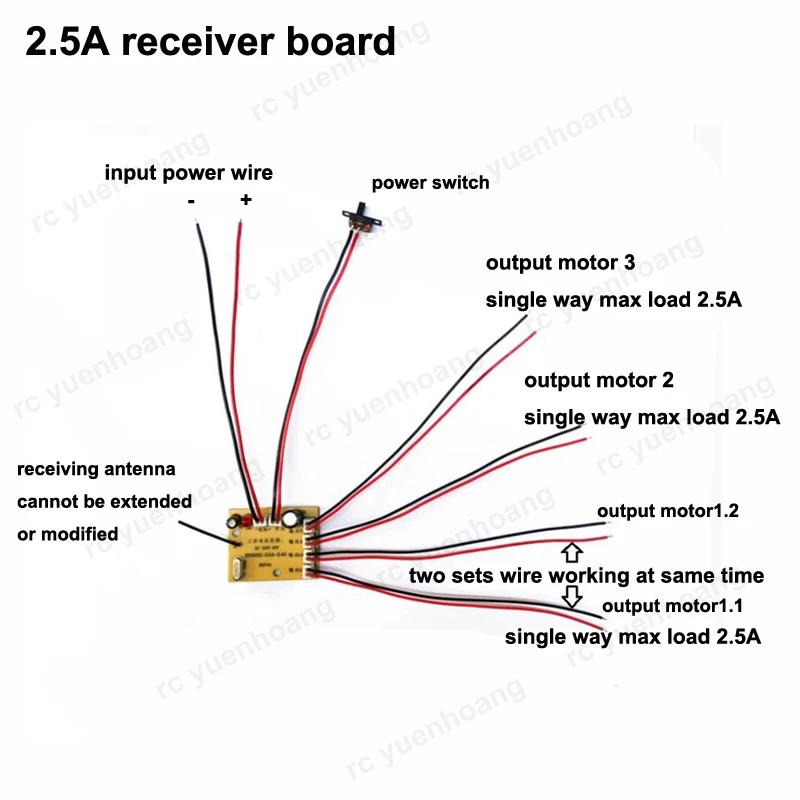 1Set RC Car Boat DIY Model 6CH 2.4G Transmitter Receiver 3V Remote Controller 3.6-12V 2.5A Receiving Board Control Distance 80M