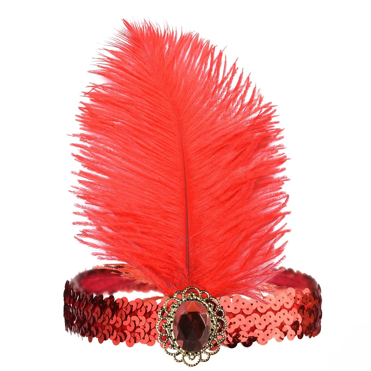 1PCS Ladies 1920s Gatsby Feather Headband Headdress Ball Makeup Party Halloween Carnival Party Accessory