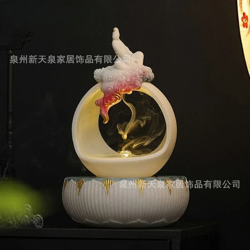 Chinese Zen Flowing Water Makes Money Ornament Auspicious Decoration Desktop Circulating Water Landscape Can Raise Fish