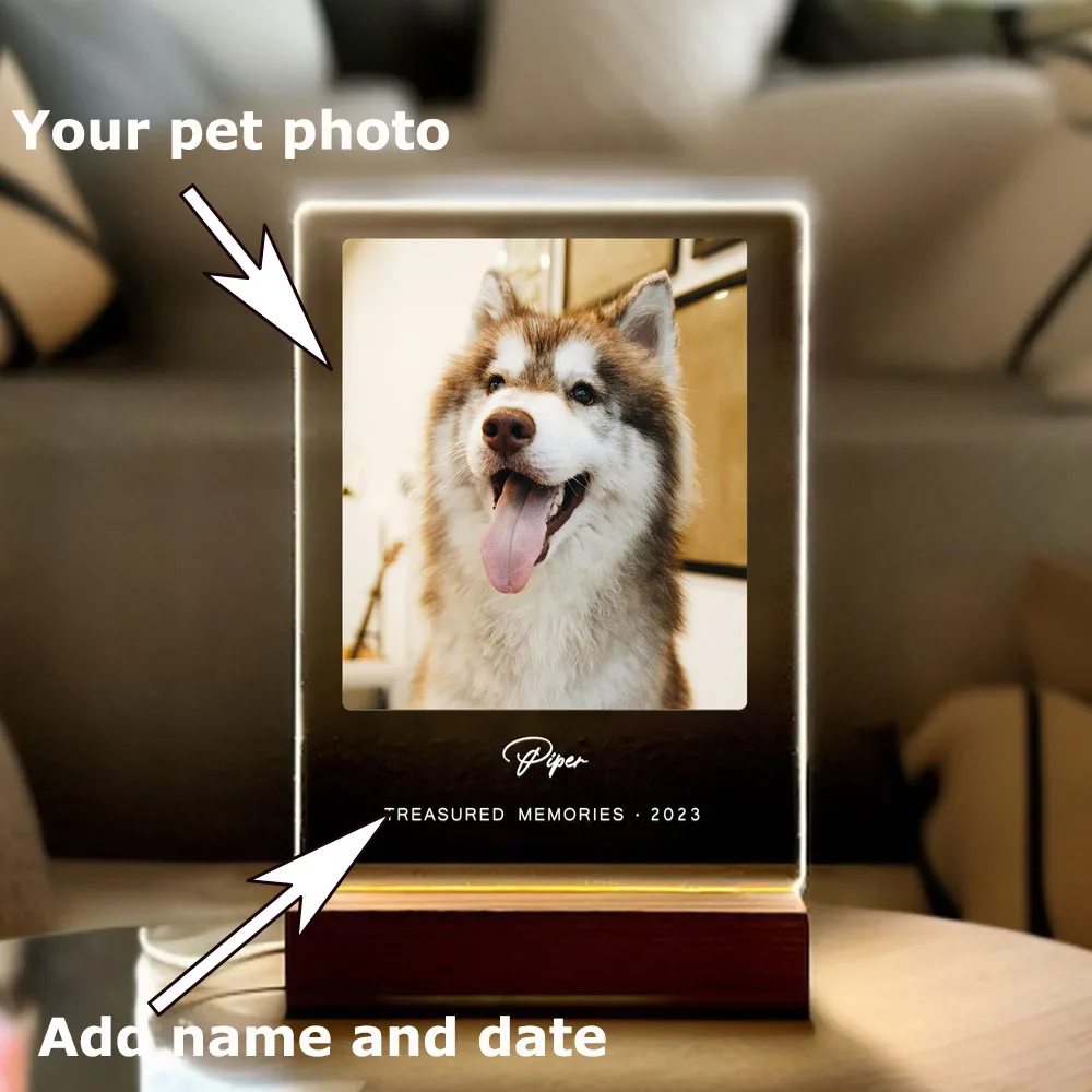 Placa fotográfica personalizada para mascotas, marco conmemorativo personalizado para mascotas, regalo para la pérdida de perros y gatos, regalo de simpatía, regalo de Navidad, recuerdo de recuerdo para mascotas
