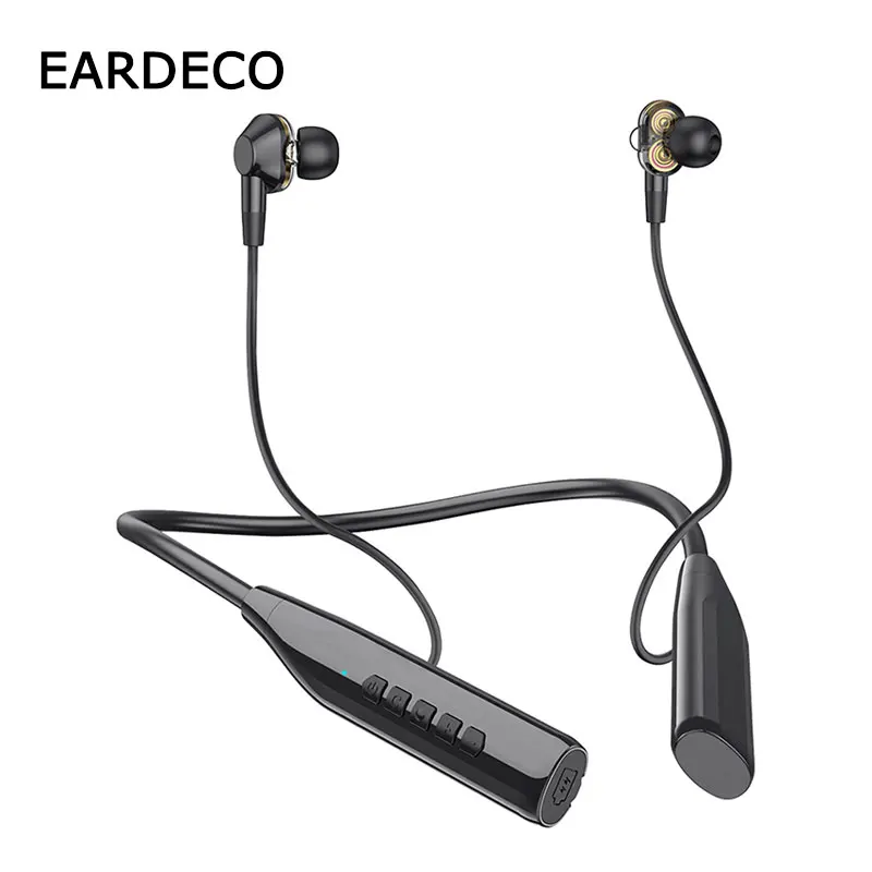 

EARDECO Wireless Headphones Neckband Earphones Stereo Bluetooth Headphone 5.2 Neck Hifi Deep Bass 4 Speakers ENC Noise Reduction