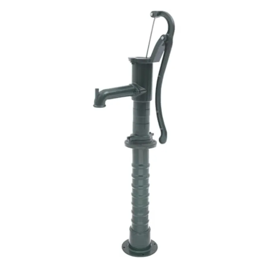 

Antique Cast Iron Pitcher Pump - Heavy Duty Hand Water Well Pump with Metal Stand Spout Rustic Outdoor Water Pump for Garden Fa