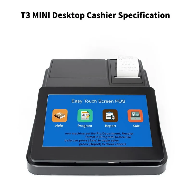 Touch Screen POS Cash Register All-in-one POS Terminal Built-in Thermal Receipt Printer for Retail Shop Café Supermarket