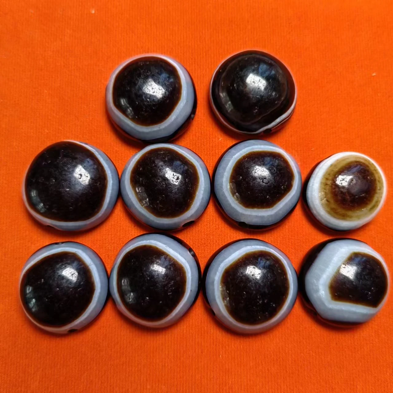 10pcs/lot natural black silk agate one glance sheep plate beads Eye dzi pendant Weathering lines Beads jewelry Rare breeds diy