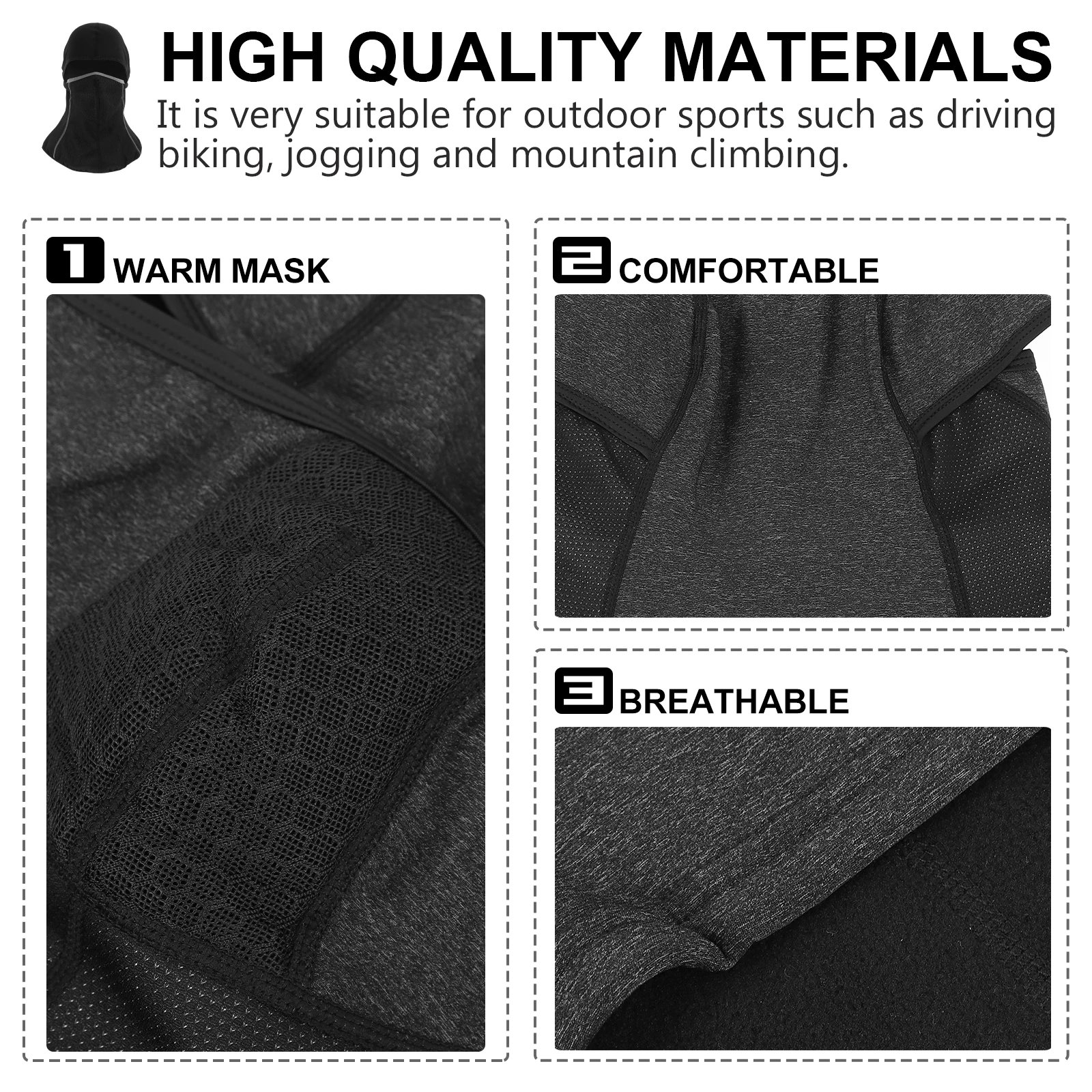 

1pc Warm Mask Skiing Windproof Windproof Face Mask Breathable Quick Dry Neck Gaiter For Hiking Cycling Outdoor