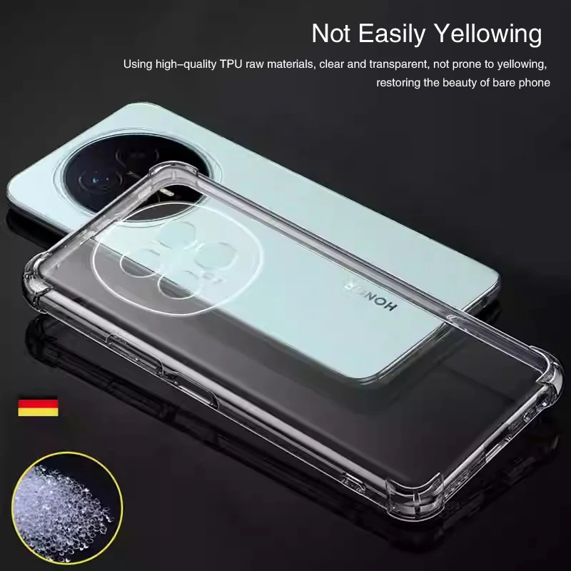 وسادة هوائية حافظة هاتف من البولي يوريثان لهاتف Honor Magic8 Magic 8 Pro Lite 8Pro 8Lite 5G غطاء خلفي فاخر من السيليكون الناعم والكريستال الناعم