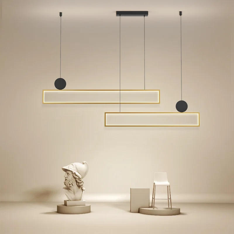 

LED Dimmable Ceiling Chandelier 2024 Modern Minimalist Hanging Chandelier Lighting Dining Table Room Home Decor Luminaire
