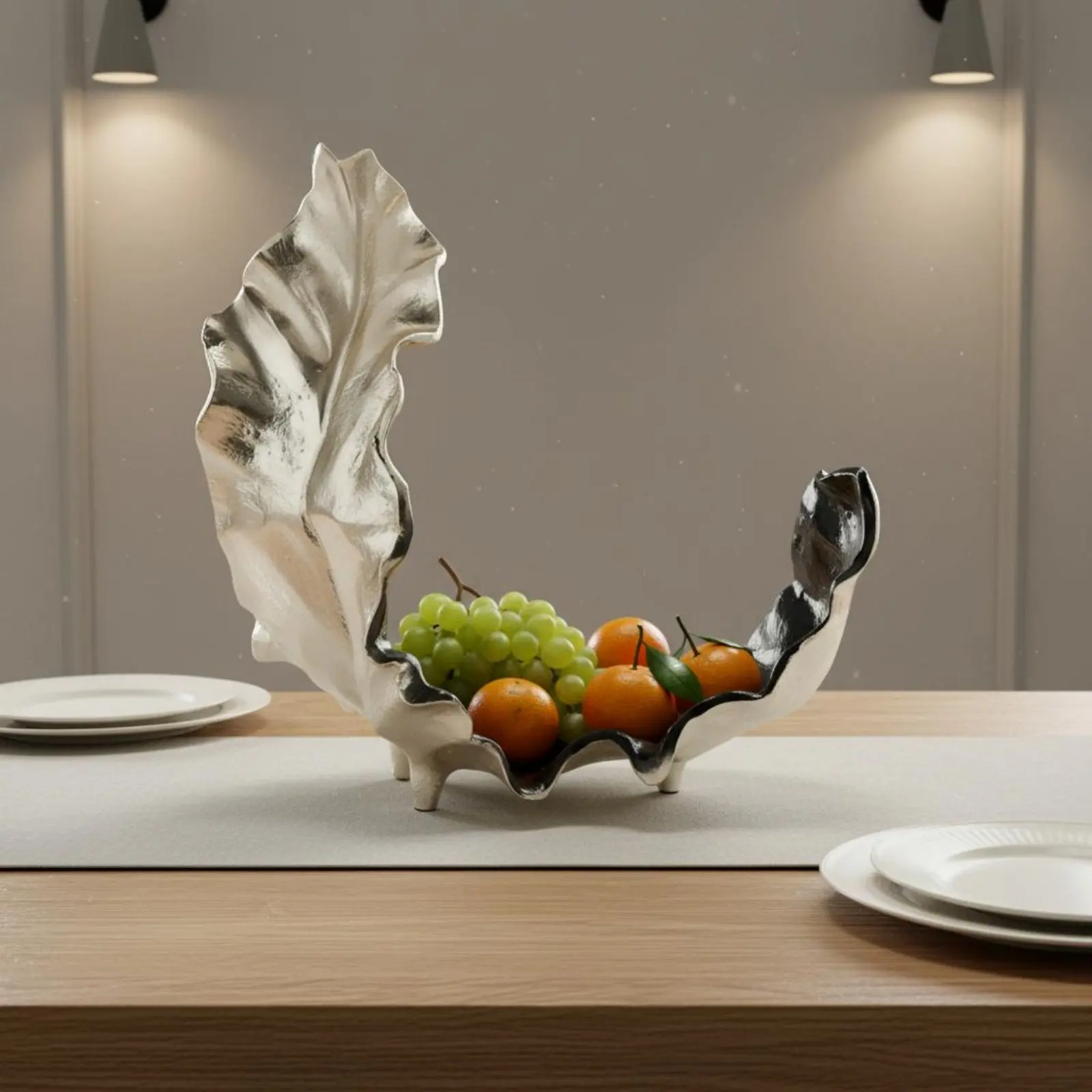 

Abstract Foliage Bowl Luxury Design Decorative Nut Bowl Home Decor Item Artistic Design Display Piece for Sample Room