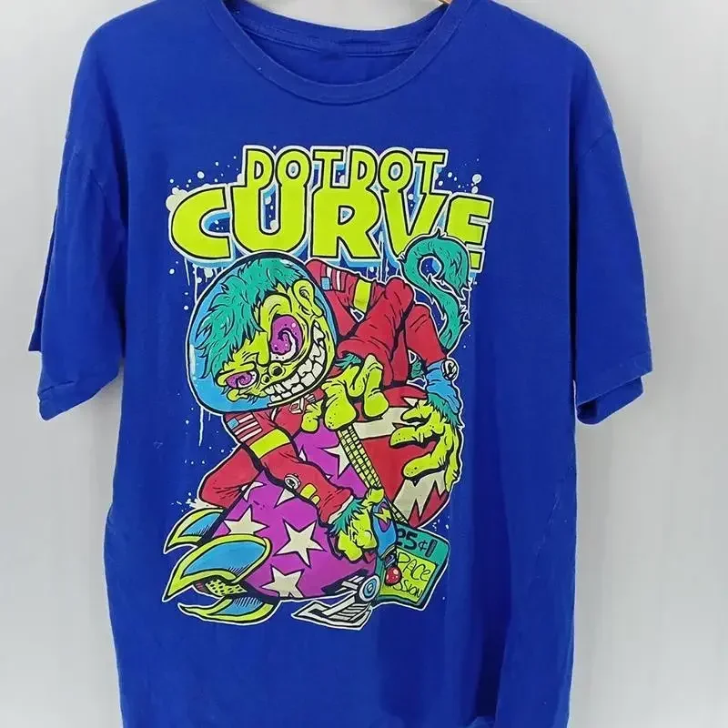 New Popular Dot Curve Blue T Shirt Cotton Full Size S 5Xl