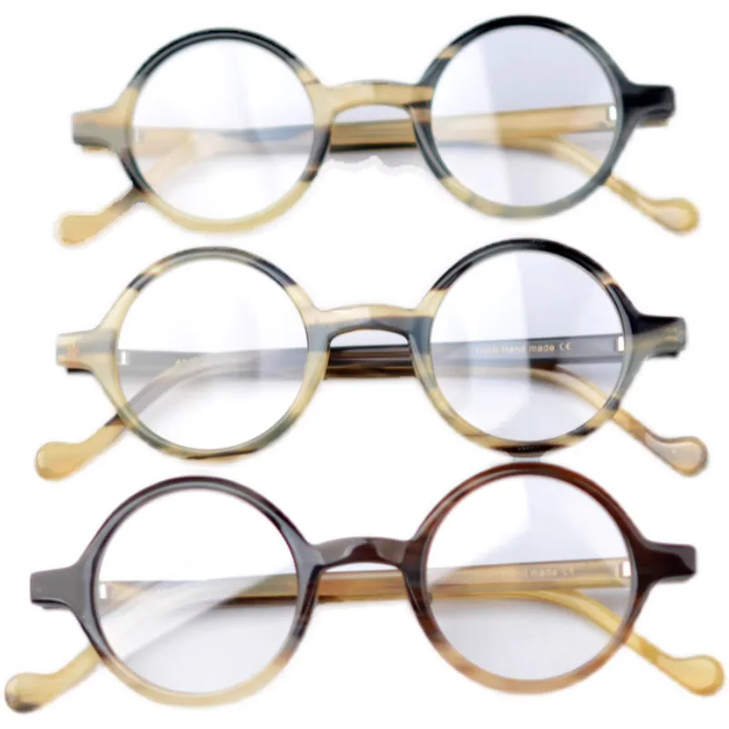 Retro Horn Frame Small Round Frame Can Be Matched To The Number of Lenses Can Be Worn By Men and Women image 3