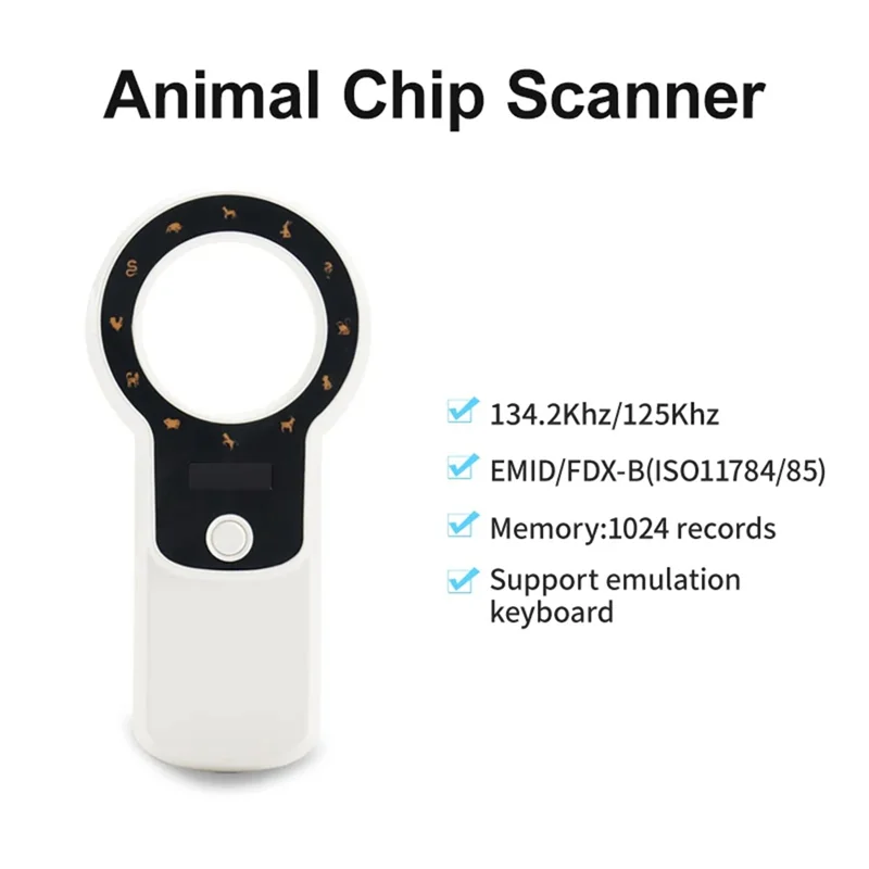 Premium Bluetooth Animal Scanner With Storage Chip Identification Reader For Dogs And Cats 134.2/125Khz