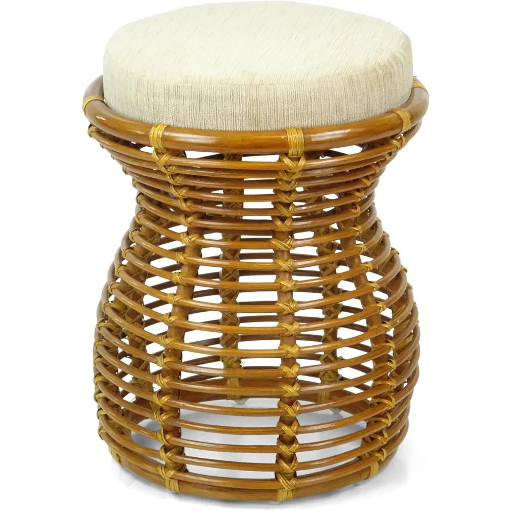 اليدوية الطبيعية الروطان الخوص البراز العثماني الغرور غرفة نوم تجميعها بالكامل اللون الاستعماري #3