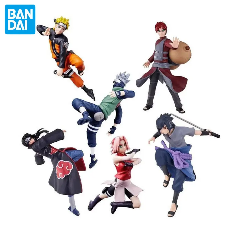 

Bandai Capsule NARUTO Uzumaki Naruto Hatake Kakashi Haruno Sakura Uchiha Sasuke Gaara Uchiha Shippuden Genuine Figure Series 1/2