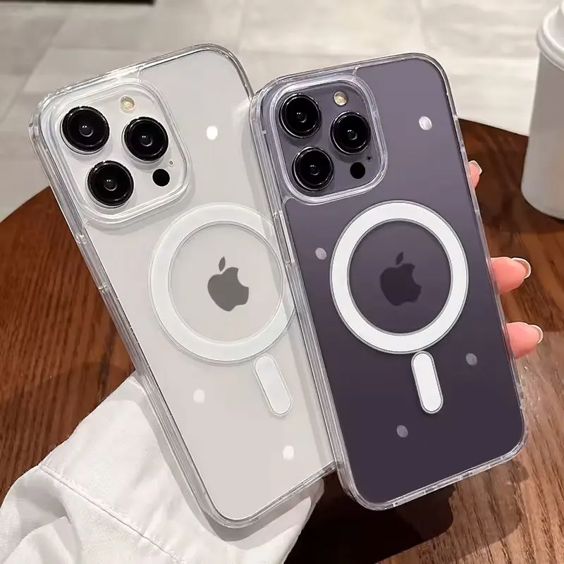 Funda magnética transparente para iPhone 17 16 15 14 13 12 11 Pro Xs Max Air Mini 7 8 Plus X XR 16e SE 2020 2022, antigolpes 5