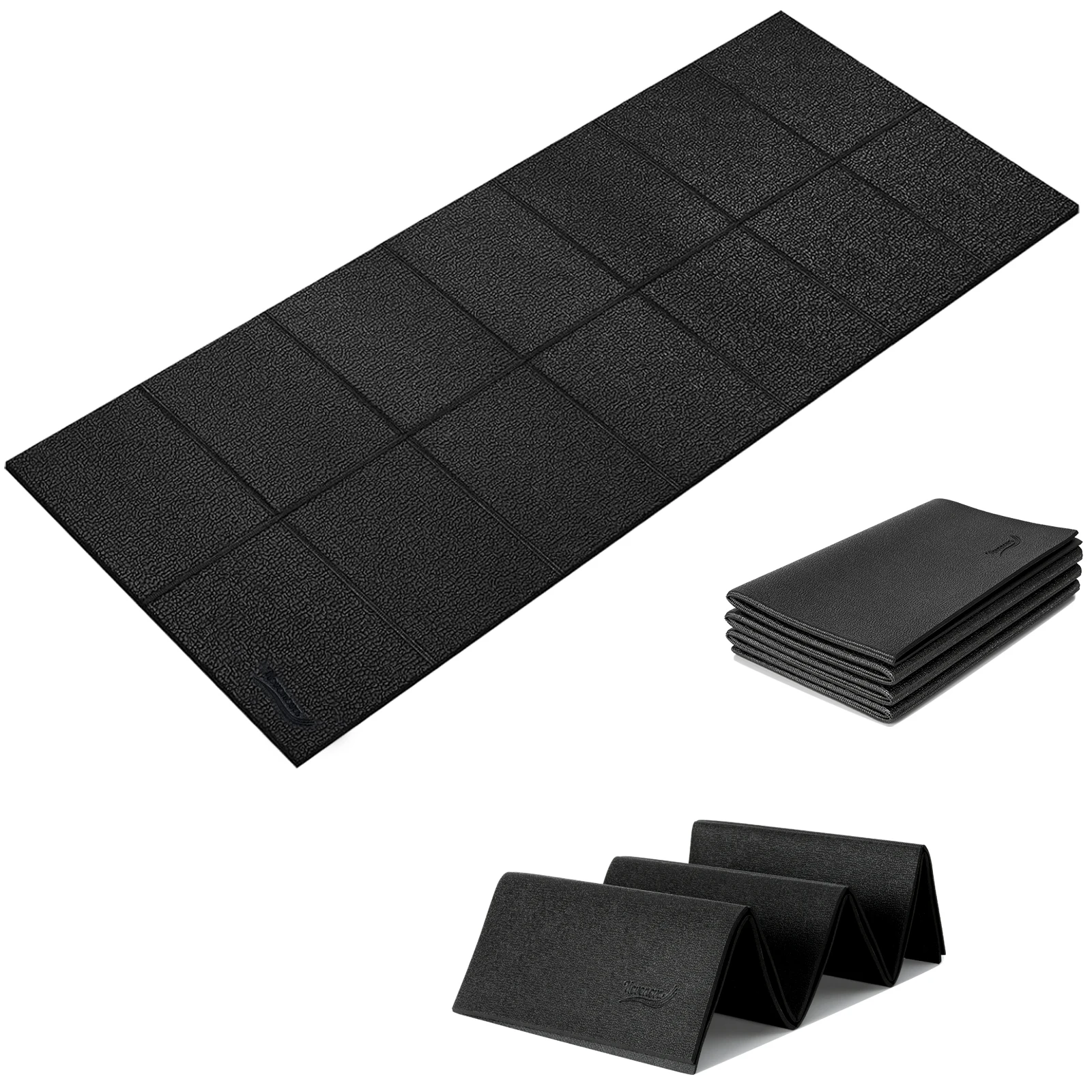 Opvouwbaar gymnastiek- en fitnesskleed, antislip sportkleed, comfortabel bodybuilding-huiskleed, pilates yogamat dik zwart reiskleed voor mannen en vrouwen * 2000*6MM