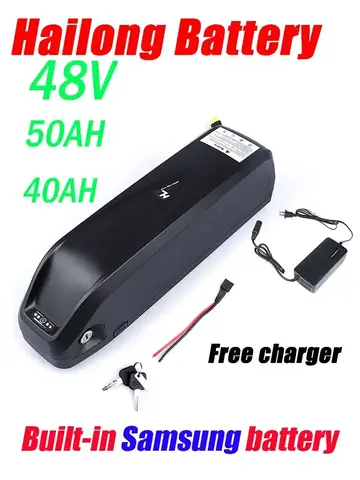 전기 자전거 36 52 60 72 V Hailong Batteria 48v 20 30ah 45ah 50ah 60ah 배터리 Ncr18650b 자전거 1000w 2000w Ebike 배터리