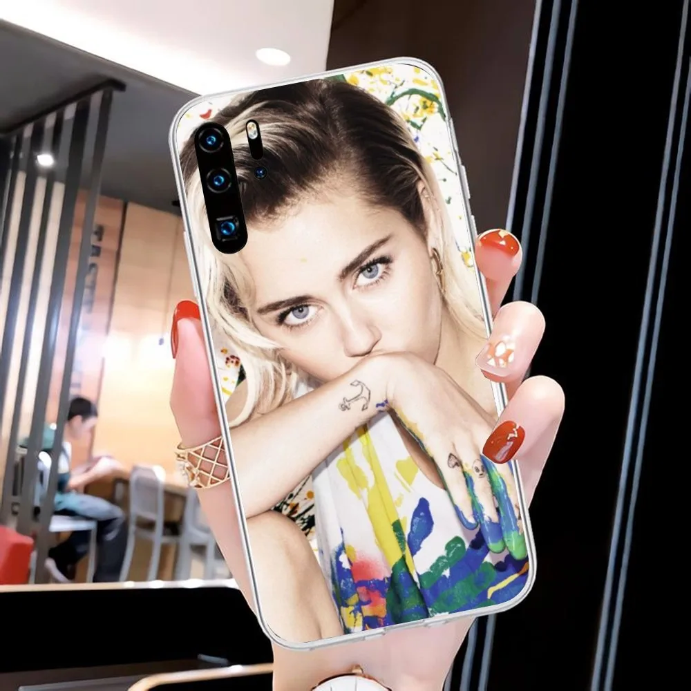 Cool Miley Cyrus Mobile Cell Phone Case for Huawei P50 P40 P30 Pro Mate 40 30 Pro Nova 8 8i Y7P Honor Clear Phone Cover Funda