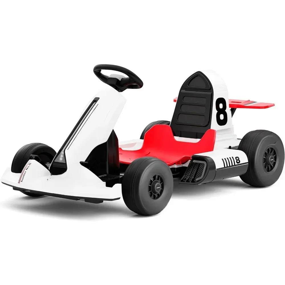 Elektrisches Go-Kart, 12 V, batteriebetriebenes Pedal, Go-Karts, Elektrofahrzeug, Auto, Racing, Drift-Auto mit Bluetooth/FM und Fernbedienung