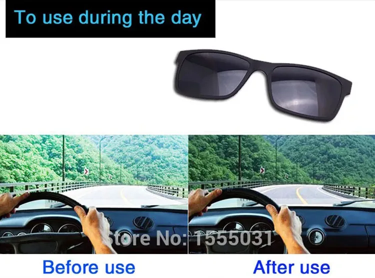 Clip-on-Rahmen, Magnet, Legierung, Brille, Metall, Myopie, schwarz, polarisiert, Herren-Sonnenbrille, Edelstahl, Fahren, großes Gesicht, Zwei-in-Eins – Detail 2