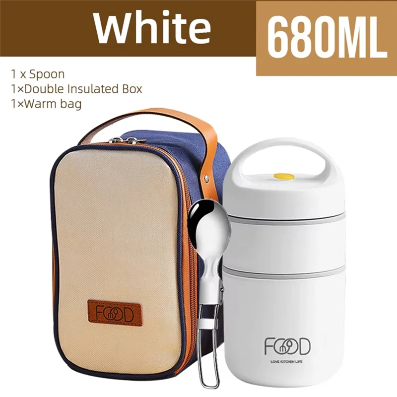 

A25F-Bento Lunch Box For Kids Stainless Steel Vacuum Thermal With Hangbag Food Warmer Soup Cup Thermos Containers