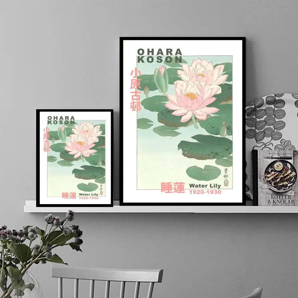 Hokusai Ohara Koson Art Poster Sticky HD Quality Wall Art Retro Posters for Home Kawaii Room Decor