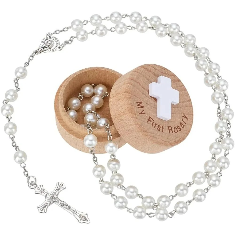 

Католические четки, пластиковые бусины, ожерелье, комплект Y-образного ожерелья из сплава для женщин и мужчин, повседневная молитвенная дорожная одежда на каждый день