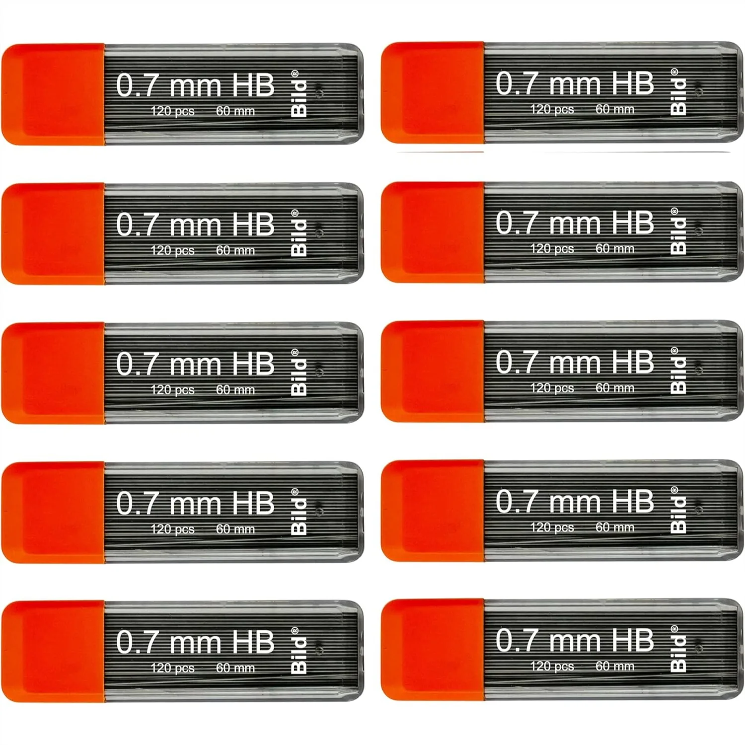 

0.7 mm Mechanical Pencil Lead Refills, HB Mega Break-Resistant, 10 Tubes, Smooth & Dark Lines