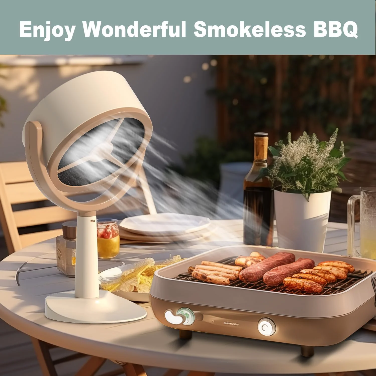 شفاط سطح المكتب اللاسلكي مع مروحة عادم سرعتين، شفاط طباخ محمول منخفض الضوضاء قابل لإعادة الشحن، مروحة عادم المطبخ لـ