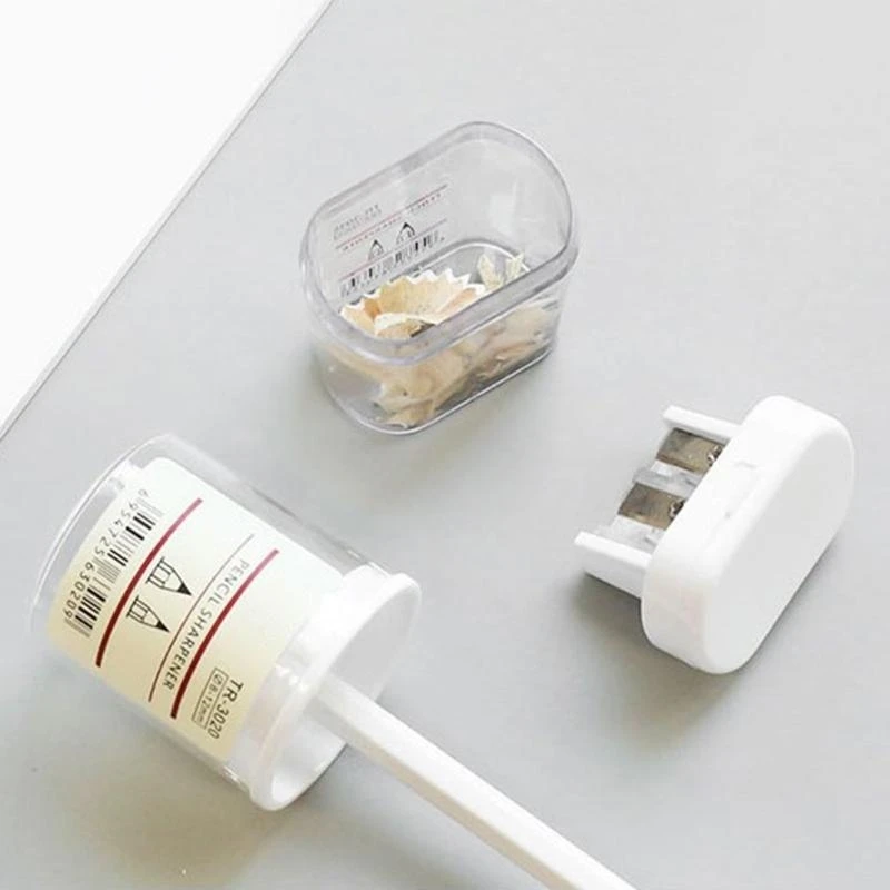 Портативная точилка с двойными отверстиями, прозрачная круглая точилка для карандашей, подарок для студентов