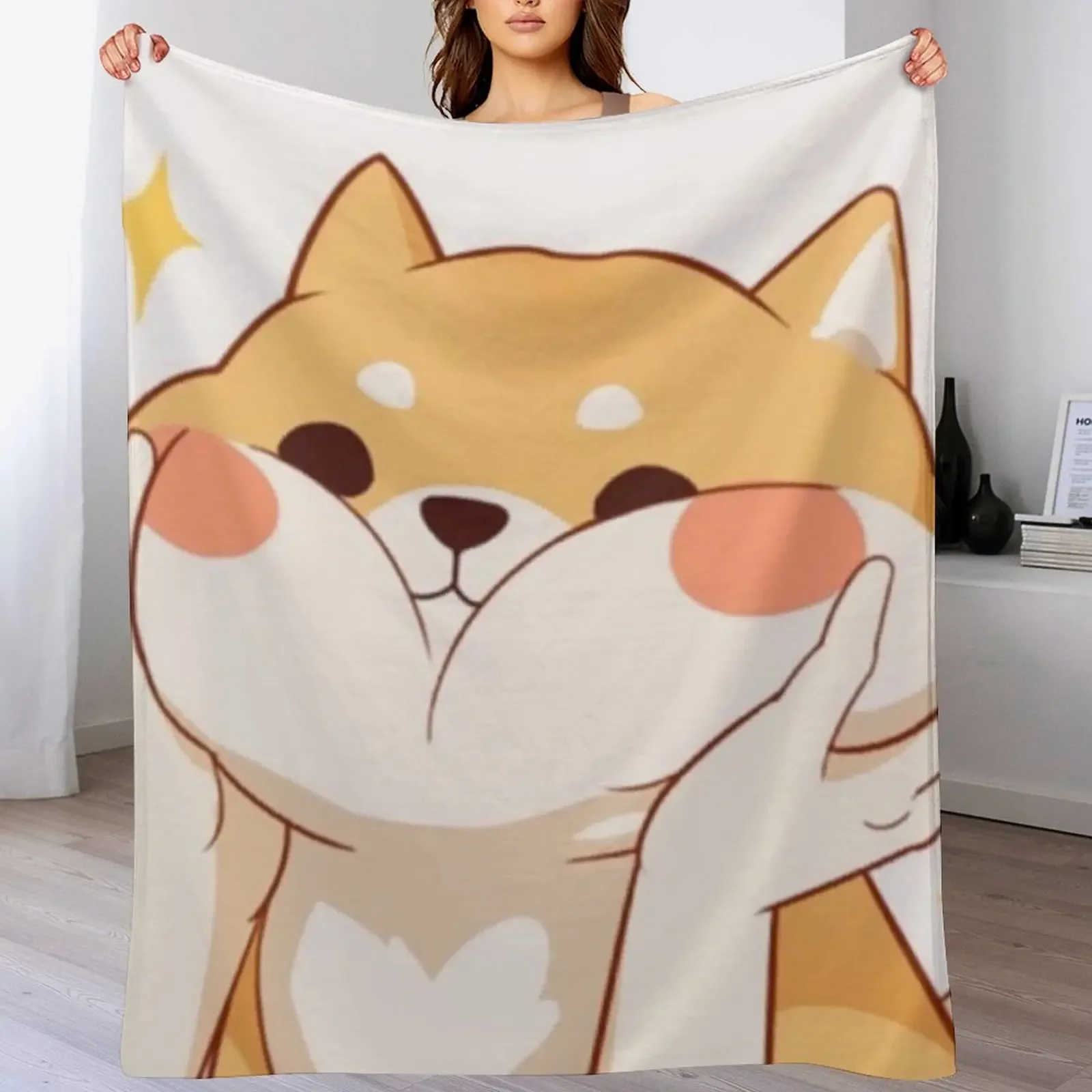 

Kawaii Shiba inu Throw Blanket Giant Sofa Soft Big Decorative Sofas Sleeping Bag Blankets
