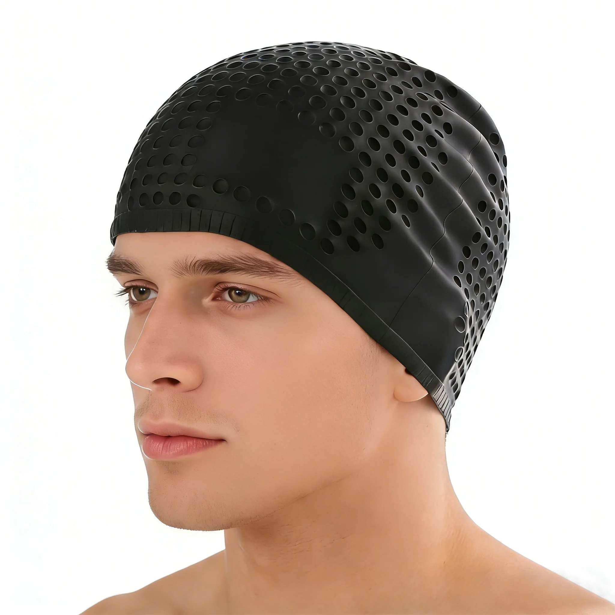 

Silicone Swimming Cap Large Bathing Caps for Long Hair Professional Waterproof Ear Protection Provides High Elasticity