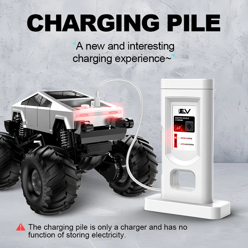 Voiture télécommandée amphibie, Cybertruck tout-terrain à quatre roues motrices Tesla RC, voiture télécommandée jouet pour enfants