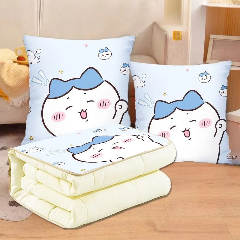 Anime Cartoon Kawaii Chiikawa Pillow Quilt Dual Use Multifunctional Car Air Conditioning Office Soft Skin-friendly Easy To Store