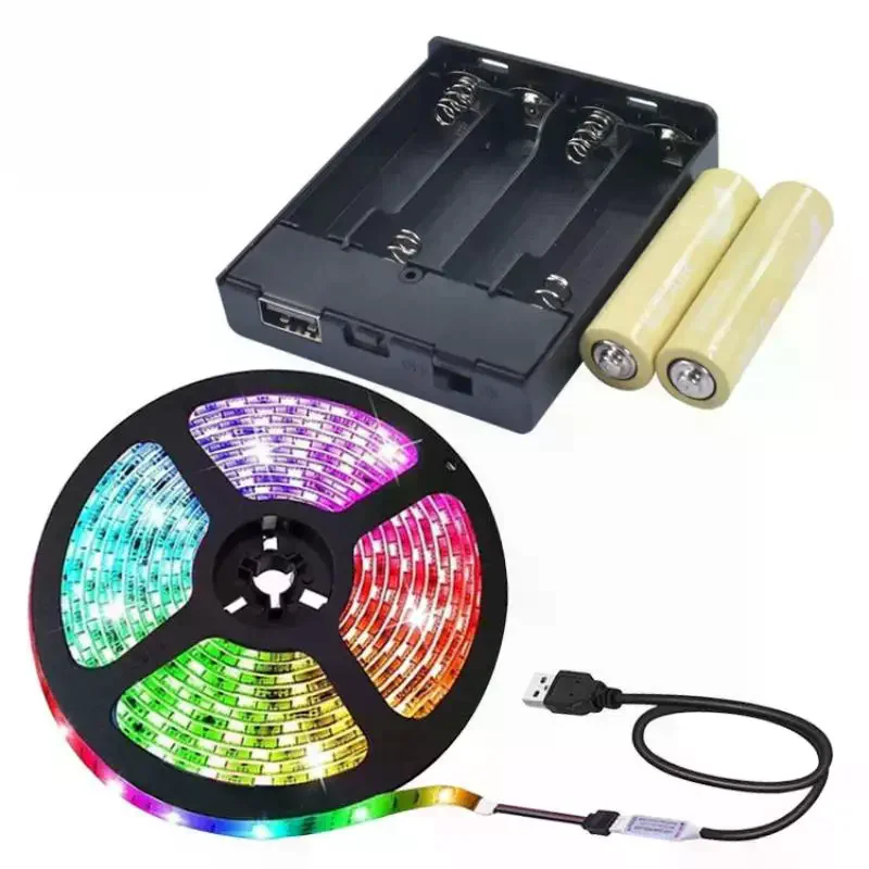 1Pcs USB Power Supply Battery Box Portable Mini 4AA Battery Holder Storage Box Case For LED Strip Light Accessories
