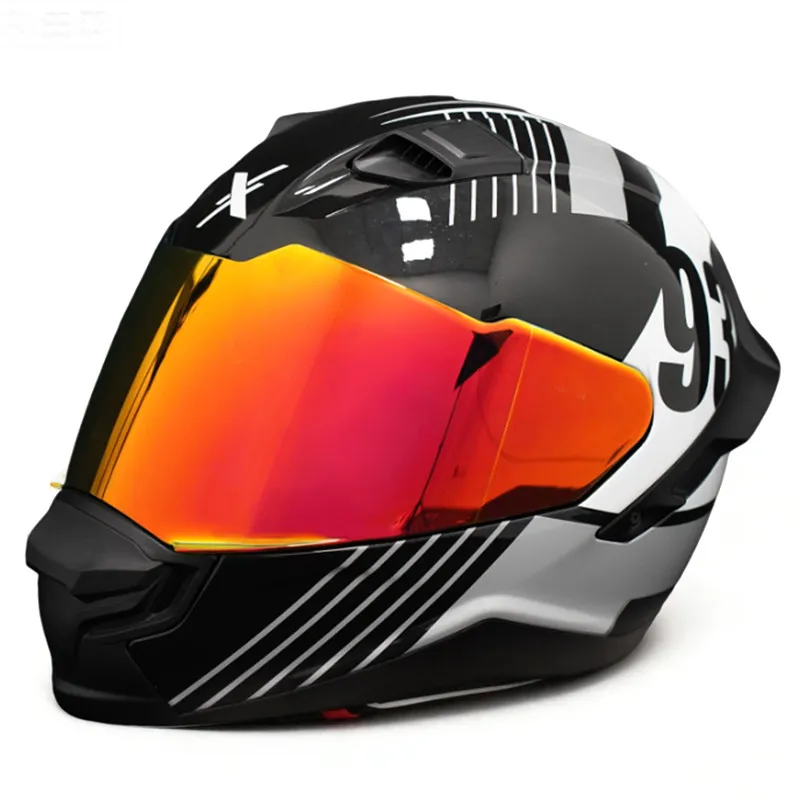 

Мотошлем Powda 93 с сертификацией ECE DOT, полнолицевой, с двойным визором, для бездорожья и гонок, мужской, Cascos Para Moto, Casco Perro