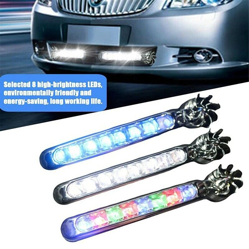 

1PC Universal Wind Energy Car Daytime Running Light Fog Lamp 8 LED Car DRL Driving Day Lights Headlight Signal Light Lamp