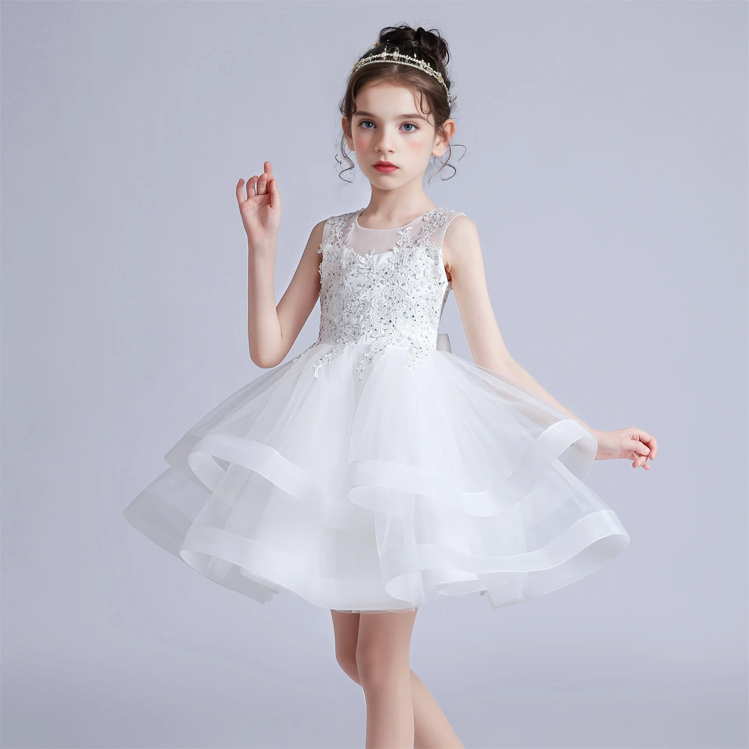 3-10 Years Baby Girls Princess Dress Summer Ball Gown Wedding Dress Piano Performance Costume Host Costume Children\'s Clothing