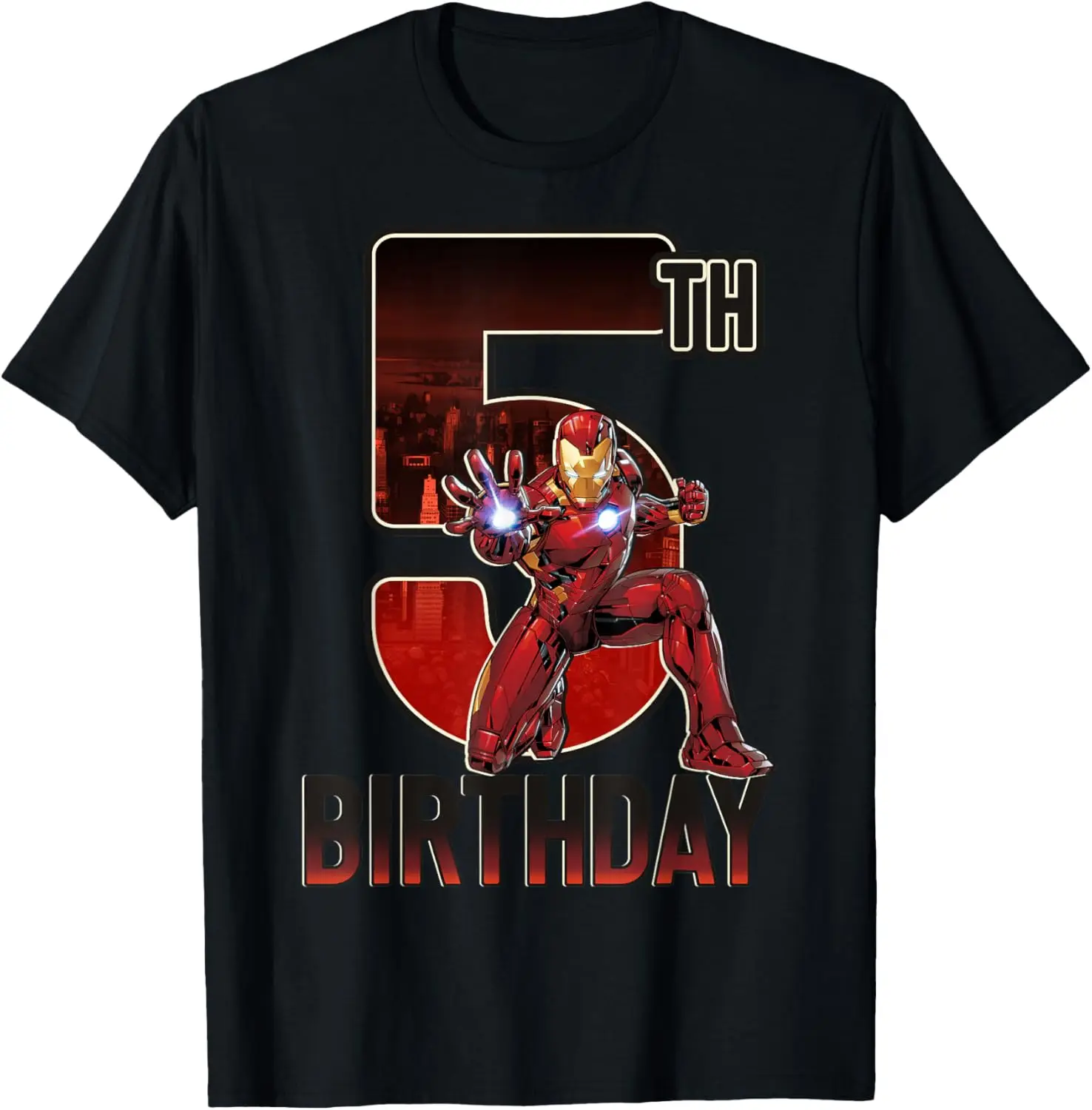 

MINISO X Marvel Iron Man 5th Birthday Action Pose Graphic T-Shirt T-Shirt