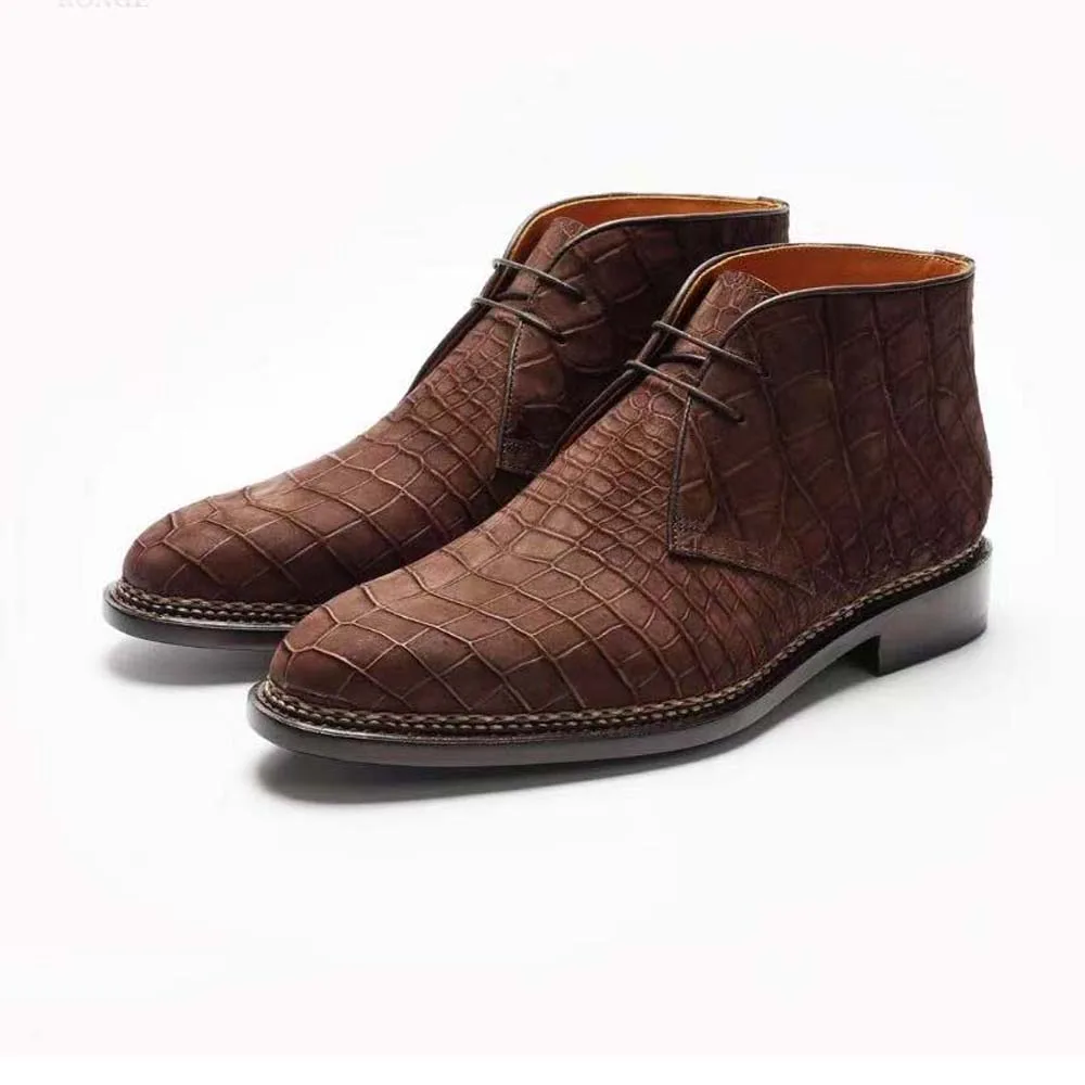 chue male crocodile boots Frosted men shoes