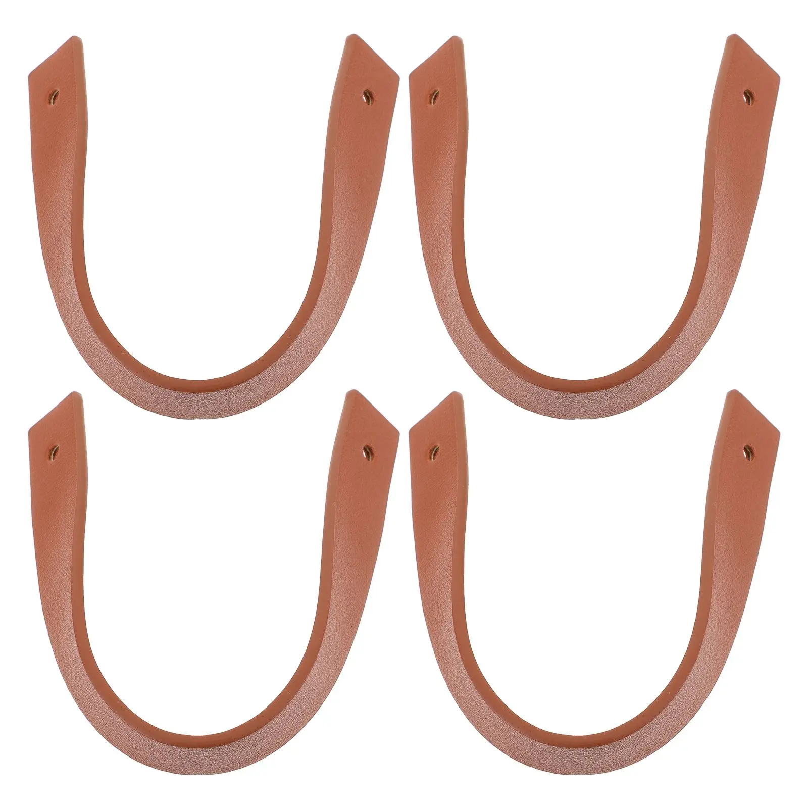 

4 Pcs Leather Sign Hook Hooks Artificial Wall Accessory Wall-mounted Rod Holder Pu