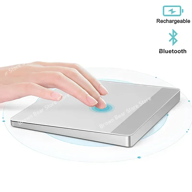 Trackpad táctil Bluetooth recargable, Trackpad externo inalámbrico de alta precisión con navegación multitáctil para Mac o iPad
