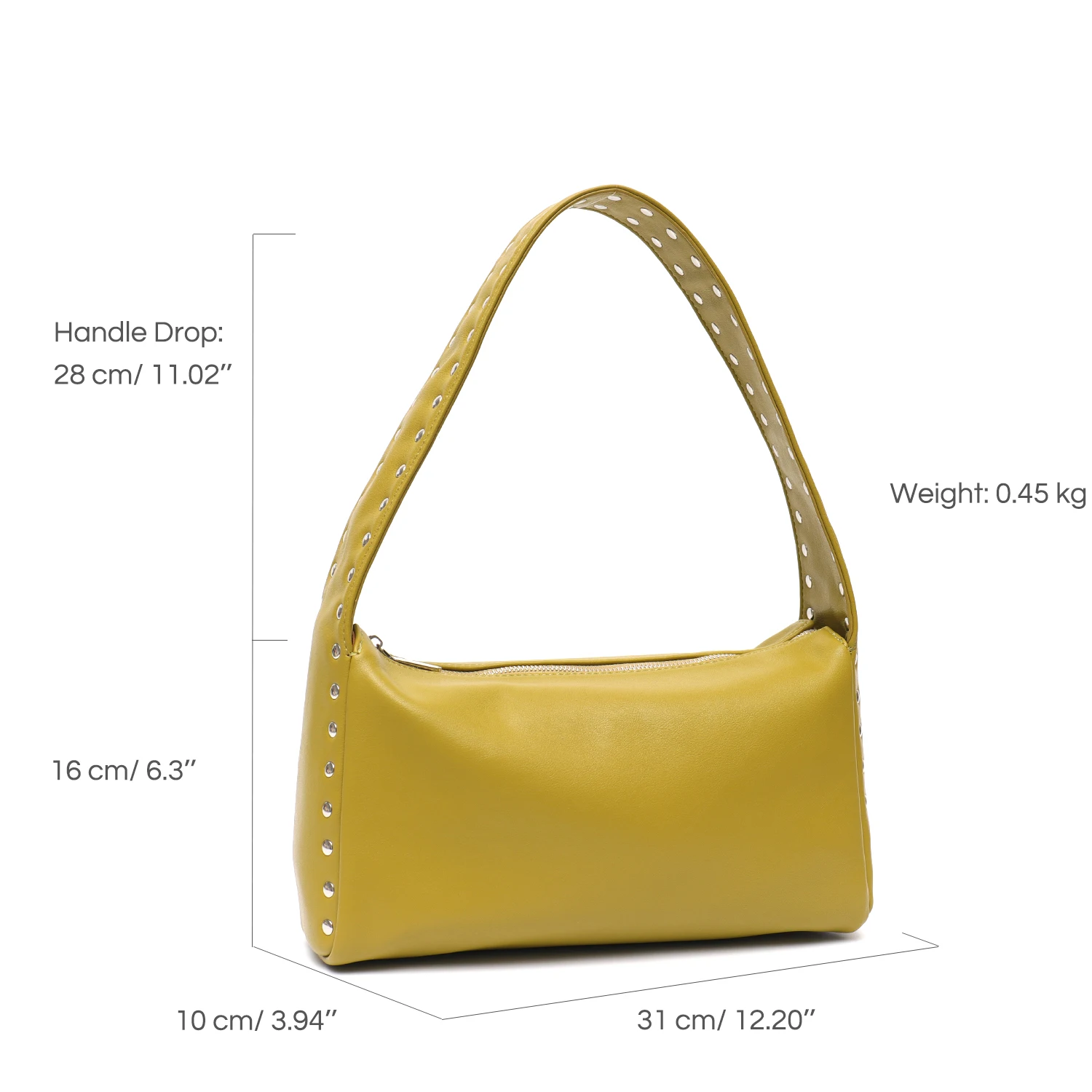 CEZIRA Brand Designer Women PU Vegan Leather Shoulder Bags Luxury Studs Rivets Fashion Style Hobo Pillow Handbags Underarm Purse