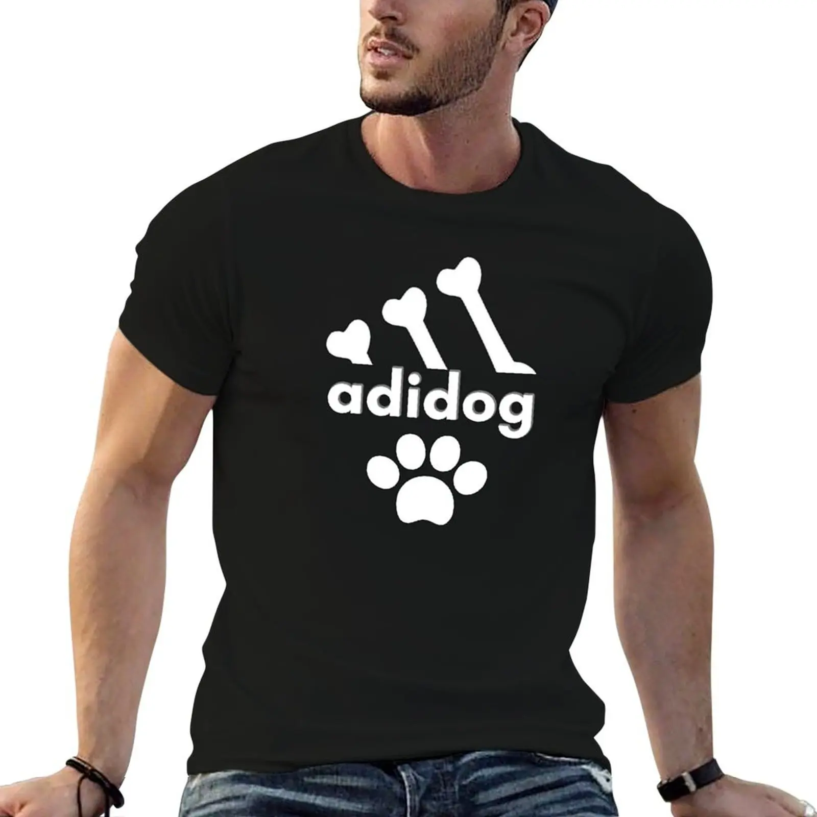 Cópia da camiseta Adidog para homens, camiseta personalizada para homens, camiseta gráfica