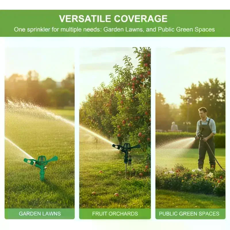 

Plastic Rocker Arm Double Spray Lawn Irrigation Nozzle 3/4" Male Thread 360 Degree Angle Rotating Sprinkler Head For Garden