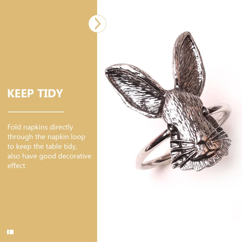 

6 шт., кольца для салфеток на День Благодарения, дизайн кролика, металлические держатели для салфеток, декор для праздничного стола, многоразовые застежки для обеденных салфеток, фестиваль