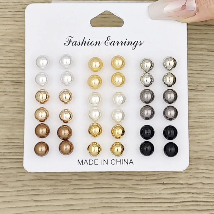 36pcs Cross border European and American Hot selling Pearl Earnail Set with Retro and Minimalist Design