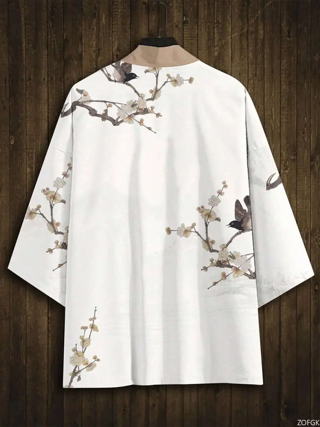 RANMARU KIMONO Men's Summer Short-sleeved Printed Shirt Shirt Fashion National Trend Harajuku Retro Cardigan and Clothing image 3