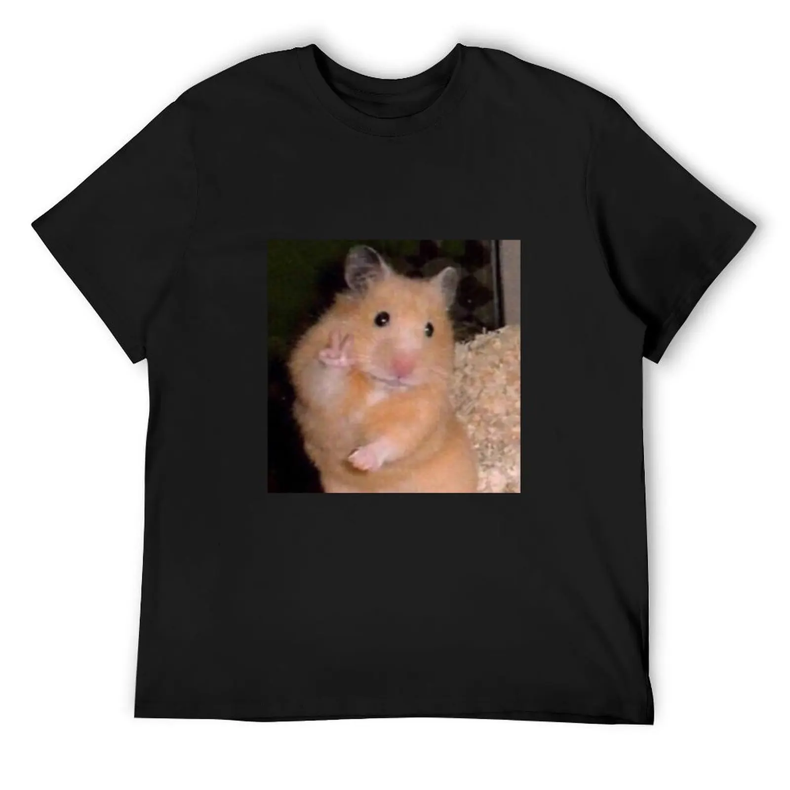 peace sign hamster T-Shirt shirts graphic oversized vintage graphic tee summer tops clothing for men